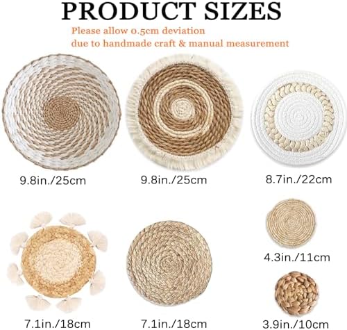 Boho Wall Basket Decor / A / Set of 7