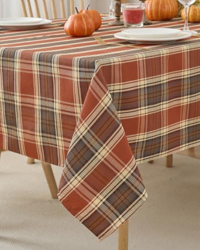 Fall & Thanksgiving Tablecloth Rectangle, Tartan Plaid, 60x102 in