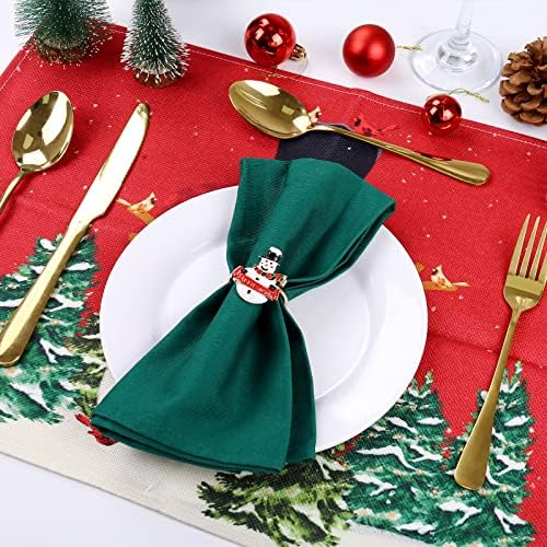 LogHog Snowman Christmas Napkin Rings Set of 6,Delicate Cute Napkin Holder Rings Table Decorations for Christmas Winter Holiday Daily Dinner Party Decor Favor (Snowman)