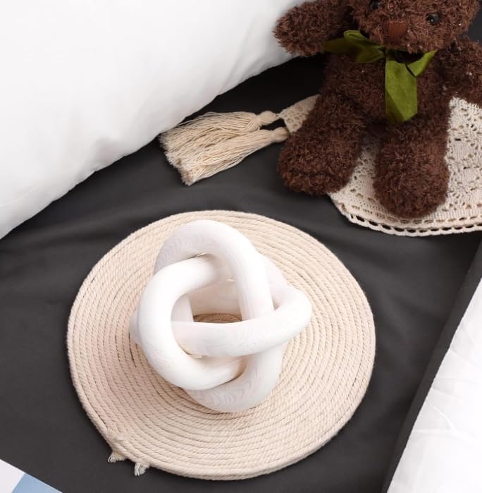 Wood Chain Link Decor 3-Link / White / 6 Inch