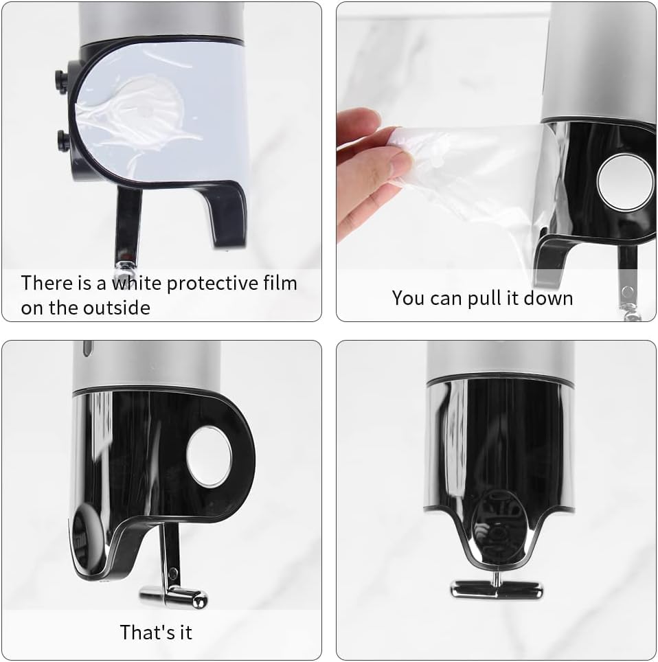 3 in 1 Chamber Wall Mounted Shampoo and Conditioner Dispenser (Silver) | No Drill Shower Soap Dispenser for Bathroom &