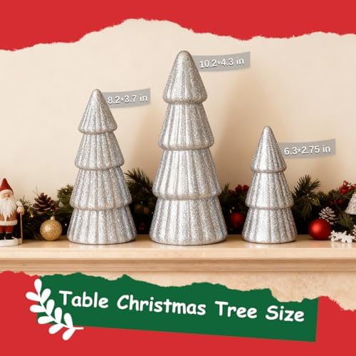 Joyhalo Silver Tabletop Christmas Trees
