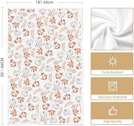 Artoid Mode Orange Leaves Fall Kitchen Towels Set of 2 18x26 Inch