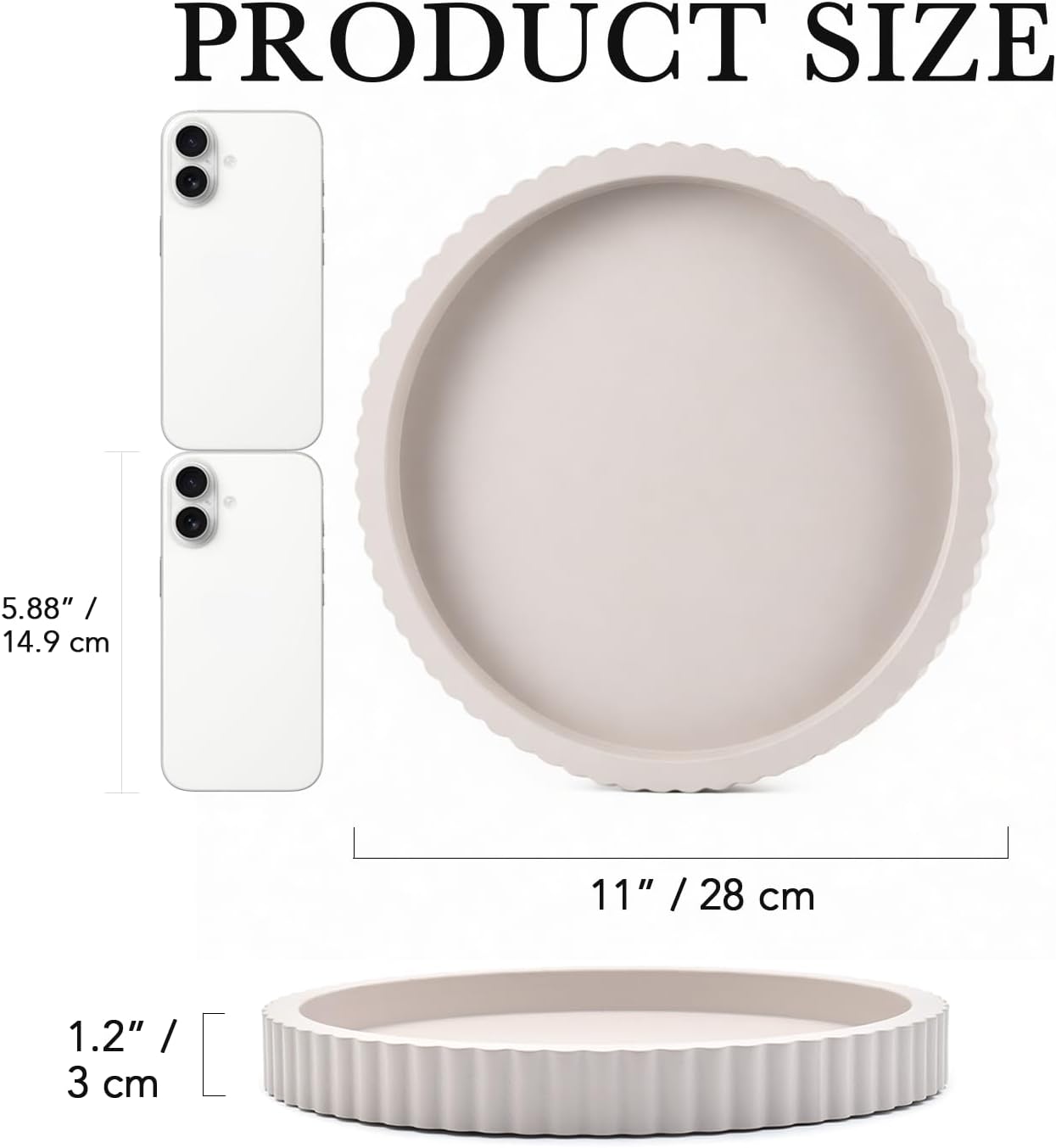 Modern Decorative Tray / Gray Beige