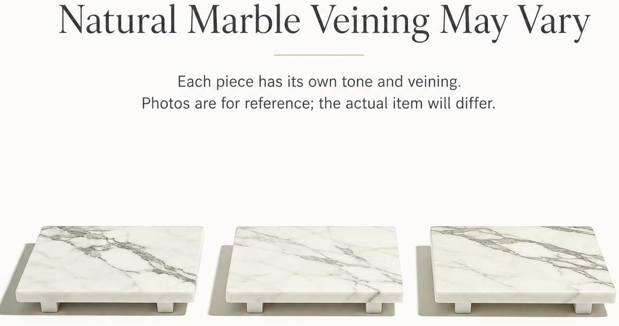 Candle / Natural Marble Pedestal Stand / White / 9.84 Inch