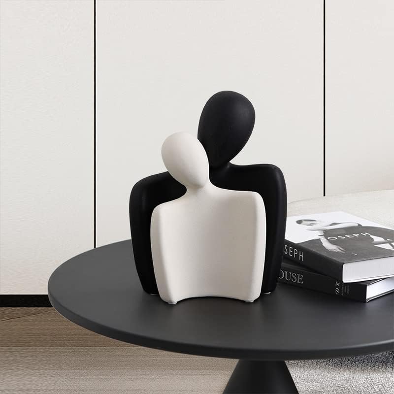 Ceramic Couple Statues / Black White