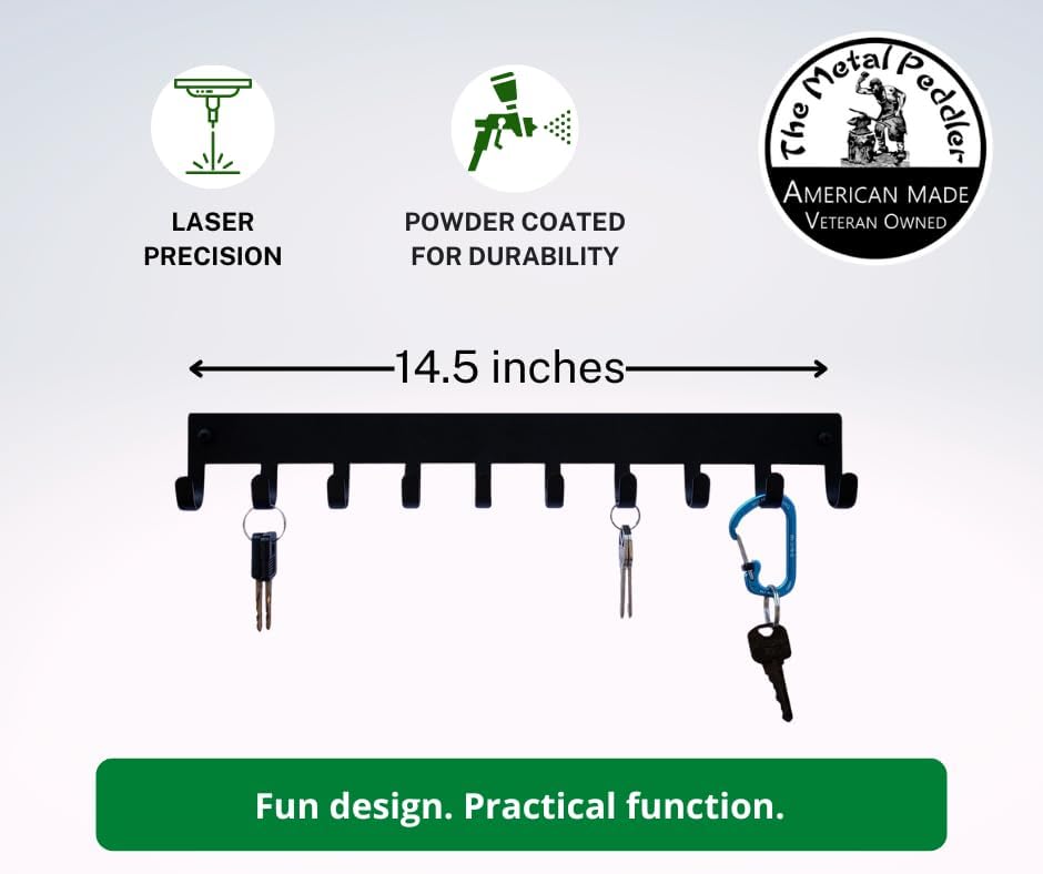 [Pack of 2] Plain Sports Medal Hanger Display 14.5 inches | Made in USA, 10 Hooks, Wall Mounted