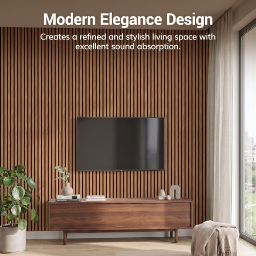 TONOR Wood Wall Panels for Interior Wall Decor, 2 Pack 47.2" x 23.6"(15.47ft²) Wood Slat Aacoustic Panels, Soundproof