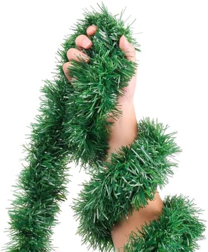 50ft Christmas Garland,Greenery Artificial Pine Twisted Hanging Garland Holiday Decor for Stairs Mantle Fireplace Home Party Holiday Christmas Decoration Indoor Outdoor Decor