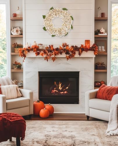 Fall Wreaths for Front Door 22 inch Autumn Wreath with Hydrangeas