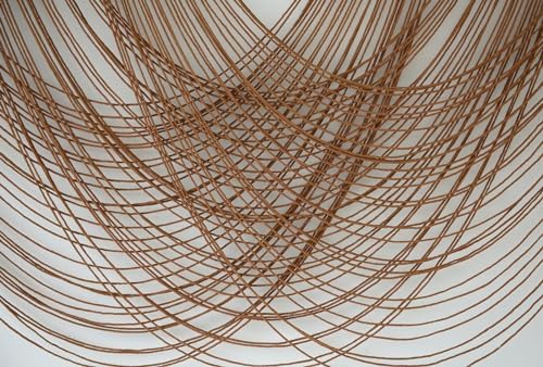 Large Macrame Wall Hanging Brown Die-Dyed 59.00" W x 31.00" L Boho Wall Decor Yarn Tapestry Craftsmanship Home Macrame
