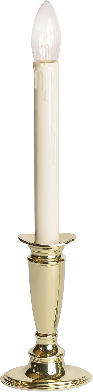 Celestial Lights Set of 4 Battery Operated Window Candles with Remote Control - (Shiny Brass)