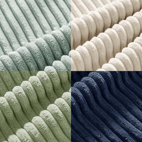 MIULEE Soft Corduroy Decorative Throw Pillow Covers Muted Teal 18x18