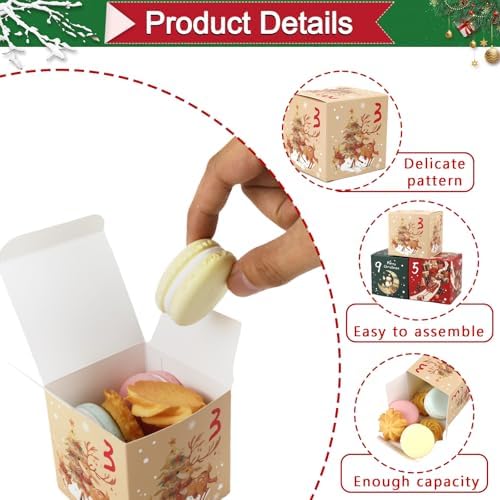 ONESING DIY 2026 Christmas Advent Calendar Boxes - 24 Days Countdown Calendar Gift for Adults and Kids Christmas Colorful Cardboard Number Boxes Make & Fill Your Own Advent Calendar Boxes-24 Pcs