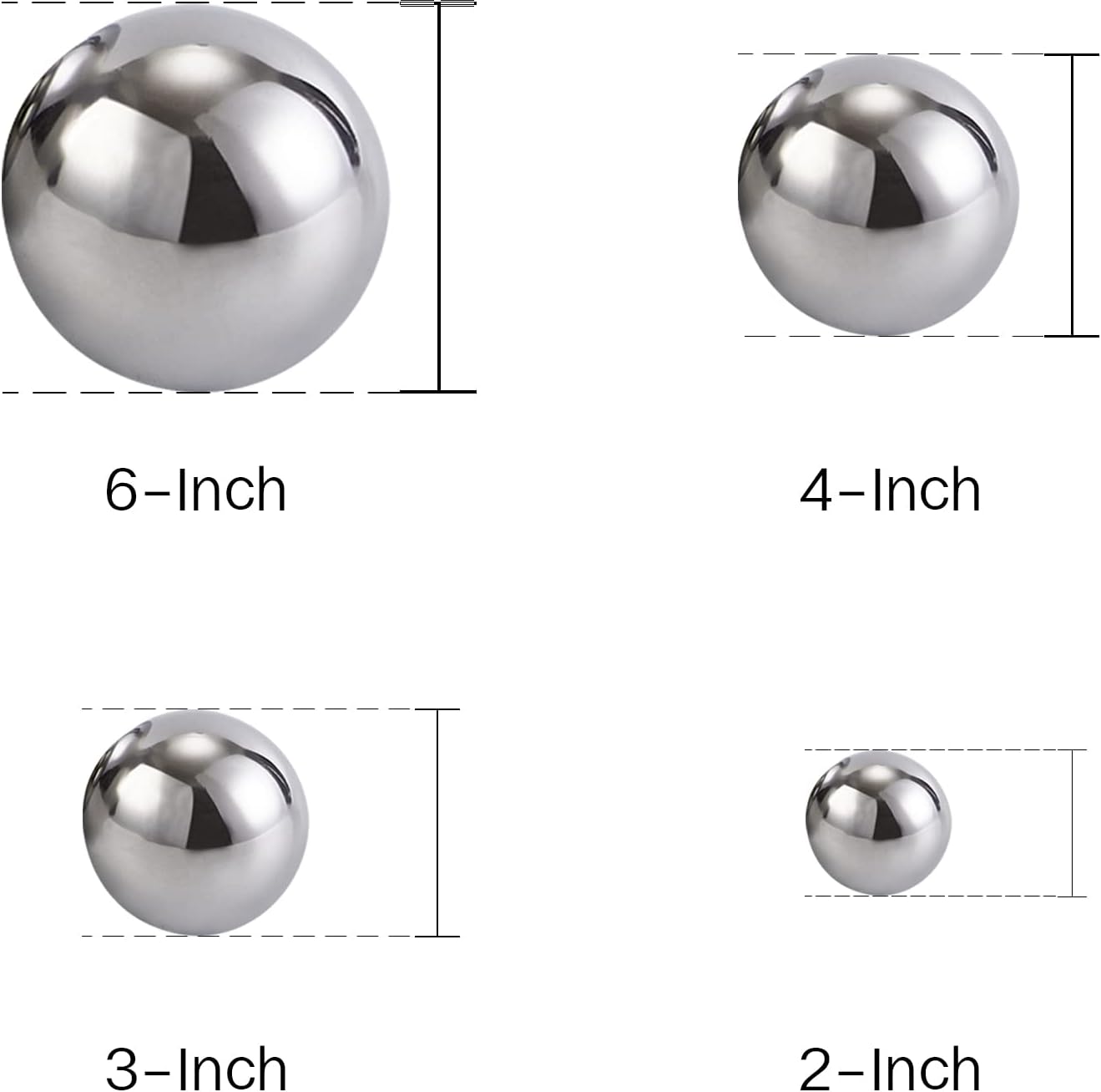 Stainless Steel Decorative Balls / 6 x 1 / MIX / Set of 6
