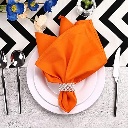 LogHog Pearl Napkin Rings Set of 6, Delicate Handmade Napkin Holder Ring Buckles Ideal Table Setting Decor for Wedding, Valentine's Day, Banquet, Birthday, Thanksgiving (White)