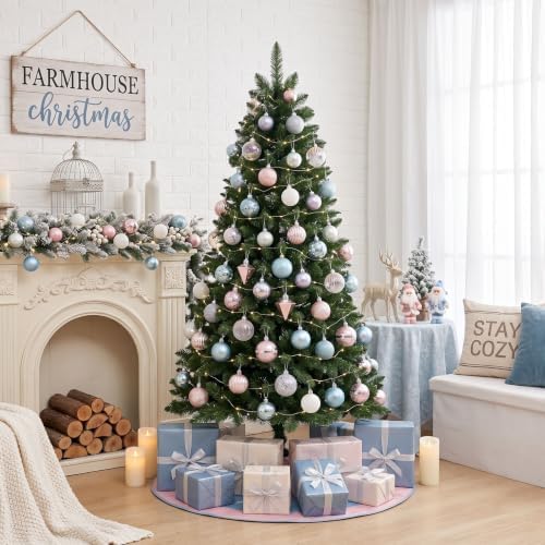 DecorbyHannah 49ct Pink Blue Mini Christmas Ornaments Set Tree Decoration