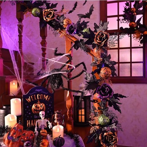Valery Madelyn 6ft Pre-Lit Halloween Garland for Mantle Party Decorations