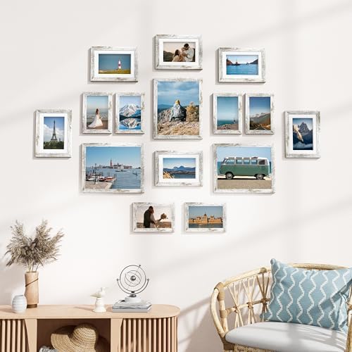Vittanly 15 Pack Picture Frames Collage Wall Decor, Wall/Tabletop Display