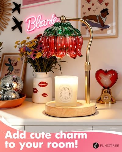 Funistree Flower Candle Warmer Lamp with Timer, Dimmable Candle Lamp Warmer, Christmas Birthday Gifts for Women Mom