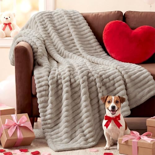 Bedsure Soft Beige Throw Blanket for Couch Decor Gifts 50"x60"