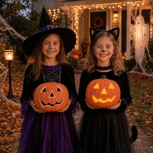 Halloween Light up Pumpkin | Plastic Jack O Lantern, LED, Orange
