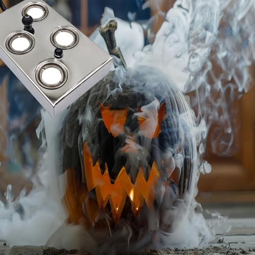Halloween Party Mist Maker,Ultrasonic Water Pond Fountain Fogger Aluminum Atomizer Air Humidifier for and Rockery Fish Tank Vase Birdbath Deco