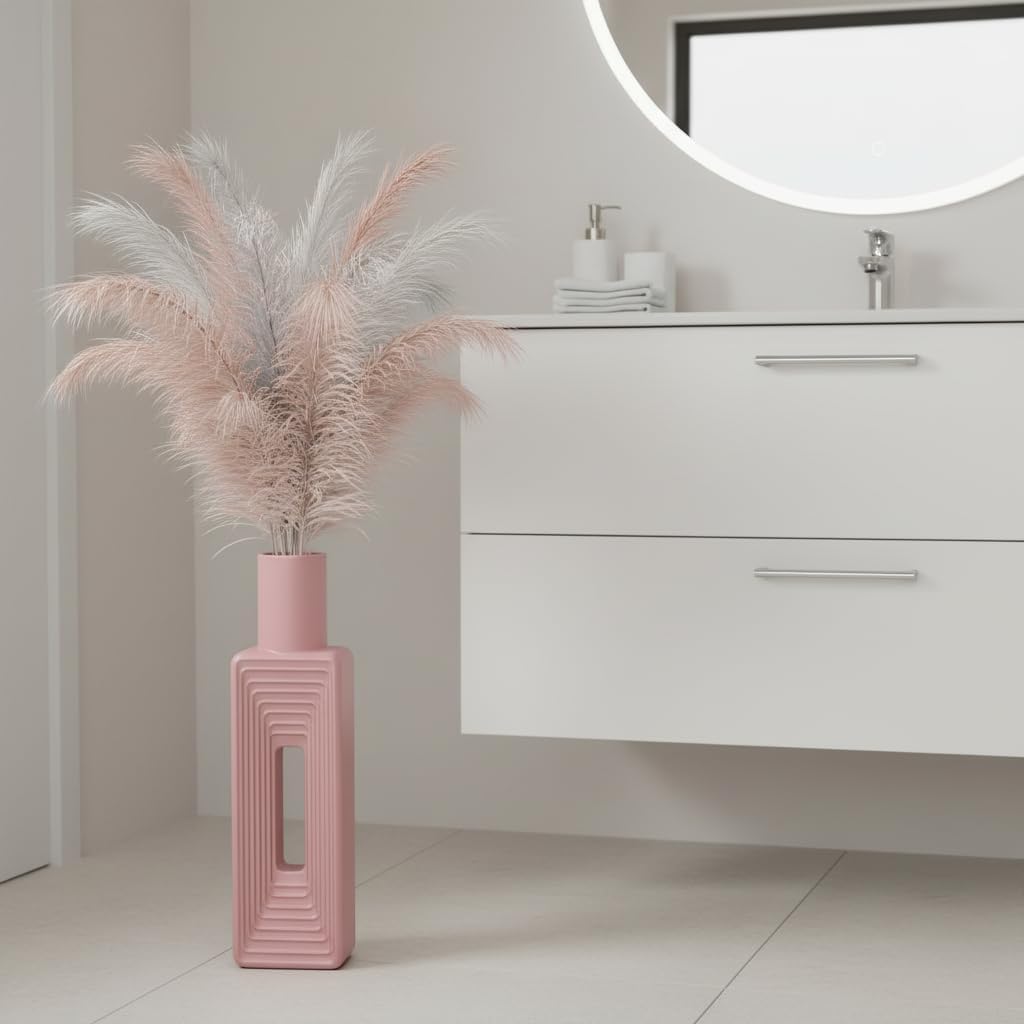 Modern Floor Vase / Pink / 23.6 In / 24 Inch