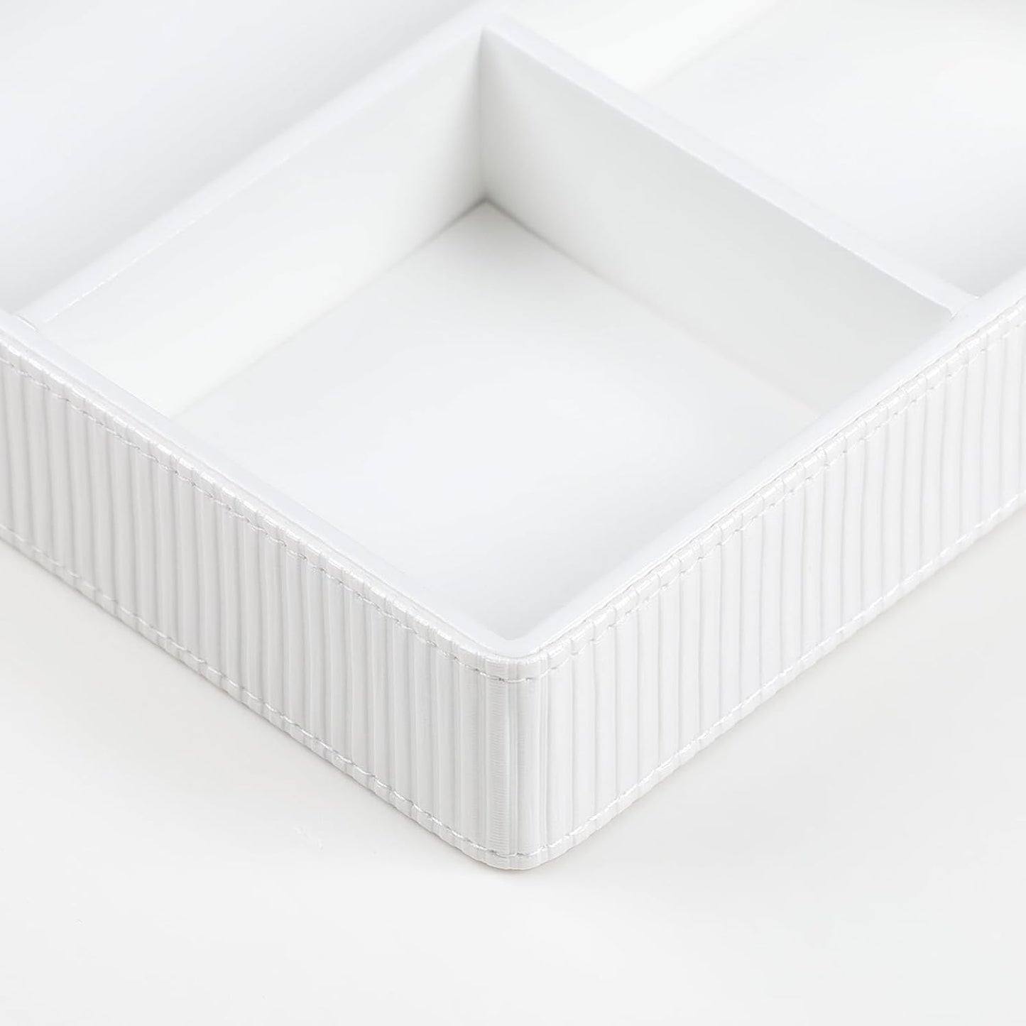 PU Leather Valet Tray / Cream-white