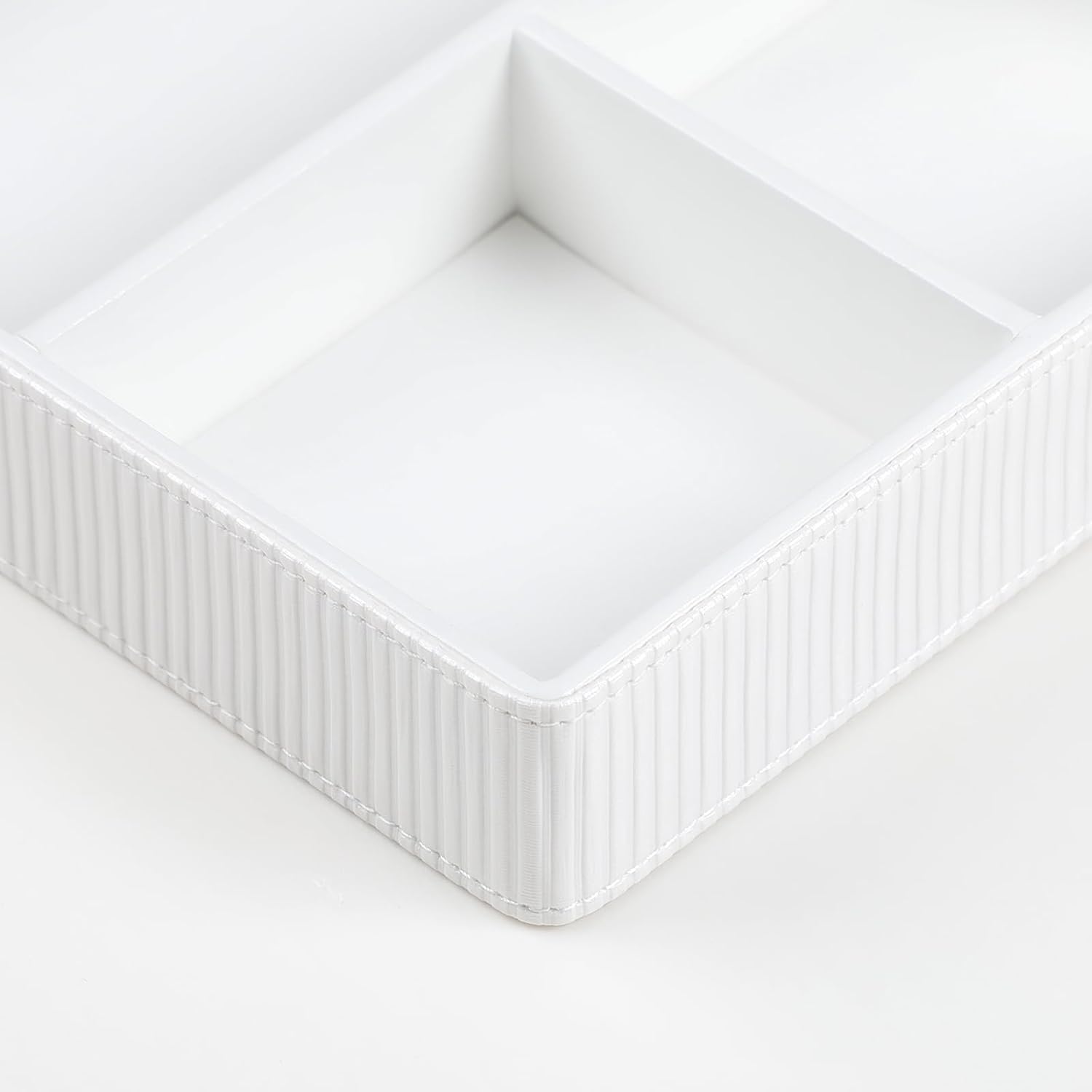 PU Leather Valet Tray / Cream-white