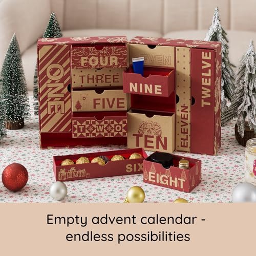 Soul & Lane - Empty Advent Calendar Boxes to Fill, 12 Days of Christmas