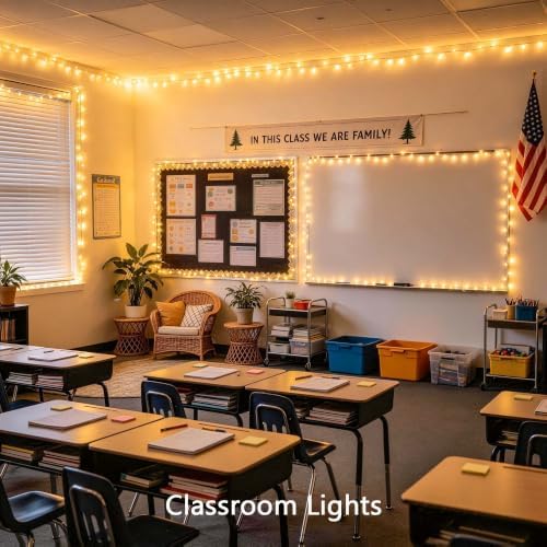JMEXSUSS 100 LED String Lights Indoor Bedroom Warm White Christmas Lights