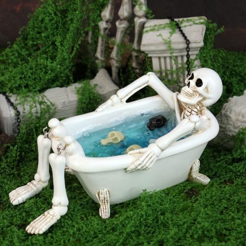 Creative Skull Bathtub Planter - Halloween Decor for Gardens, Unique Ghost Head Statue Pot