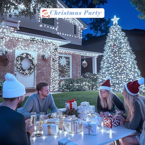 JMEXSUSS Clear Wire 720LED 230 FT White Christmas Lights with 8 Modes