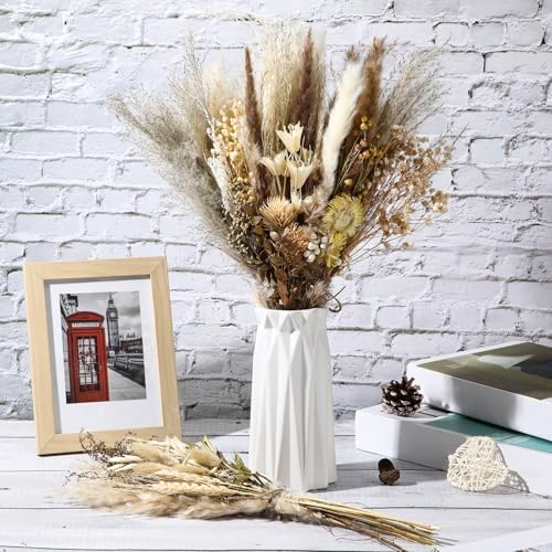 Layhit 4 Pack Large Size Boho Dried Flowers 15-17 Inch, Classic