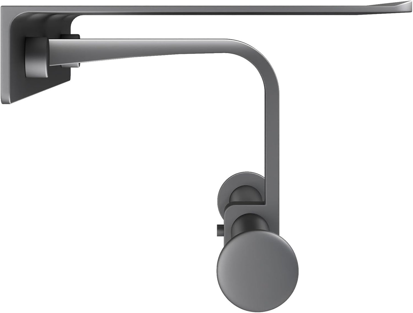 Grey Toilet Paper Holder with Shelf, Double Roll Commercial Toilet Paper Dispenser