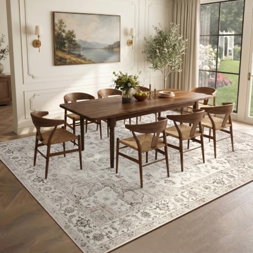 Garvee 9x12 Large Area Rug Vintage Boho Beige Washable Living Room Rug