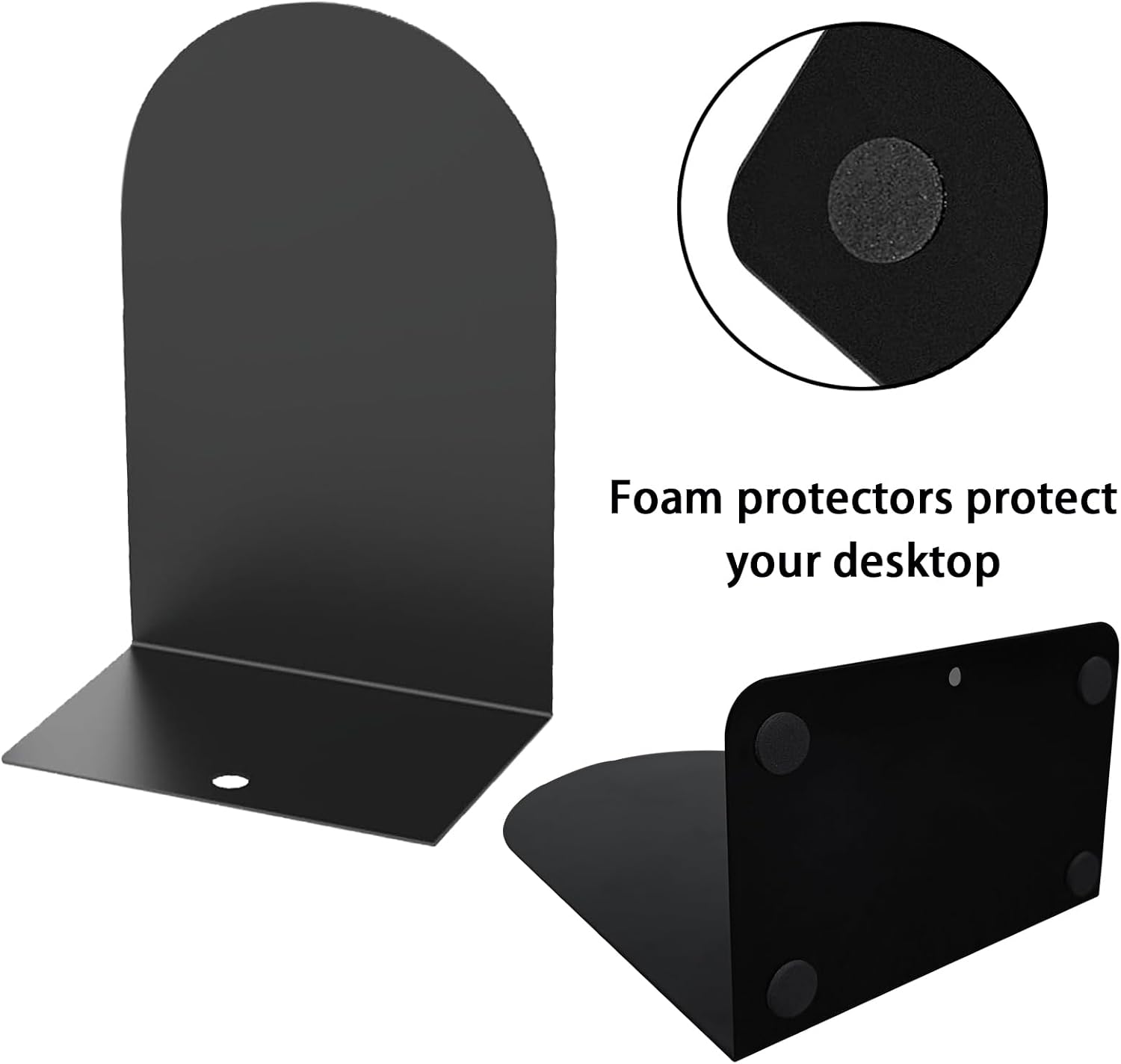 Metal Book Ends / Black / Set of 8
