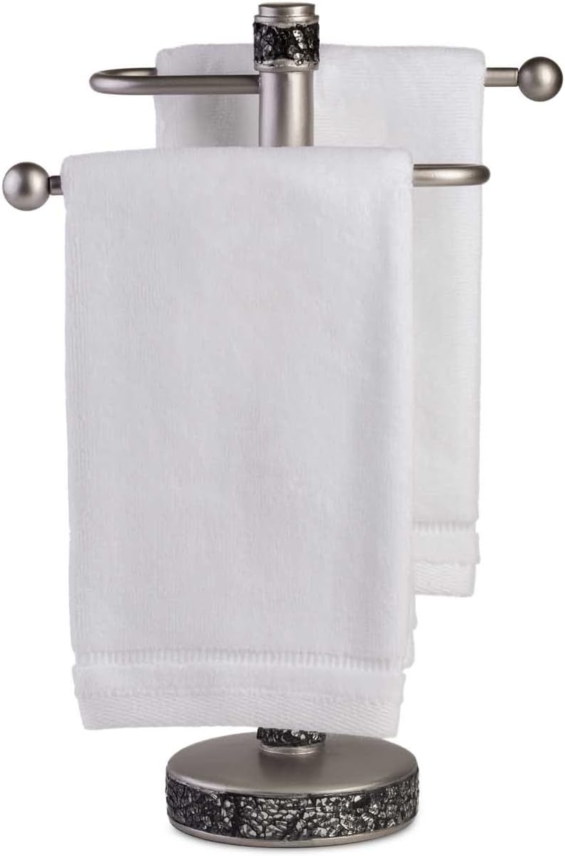Creative Scents 100% Cotton Velour Fingertip Towels - 4 Pack 11 by 18 Inch – Decorative, Extra Absorbent and Soft Face