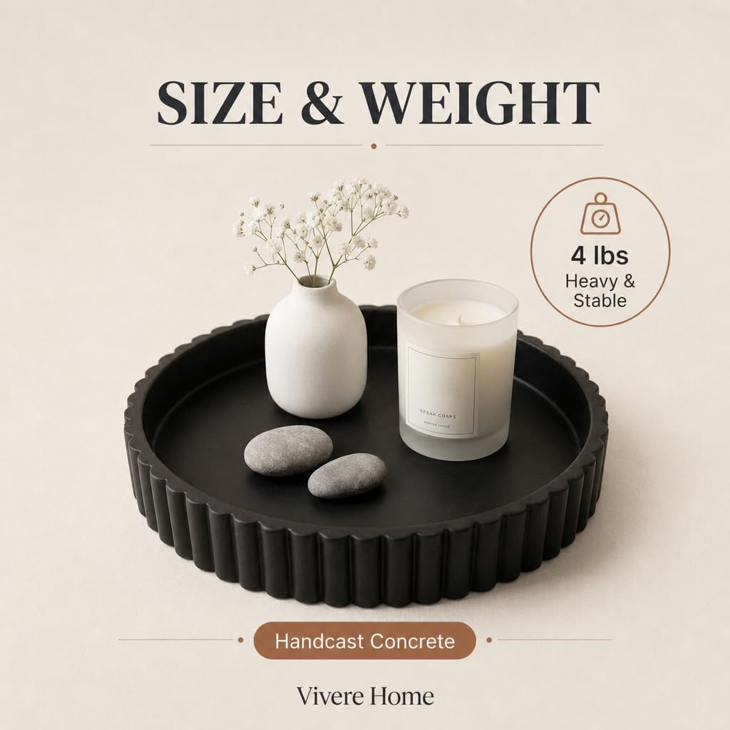 Round Coffee Table Tray / Black / Set of 11
