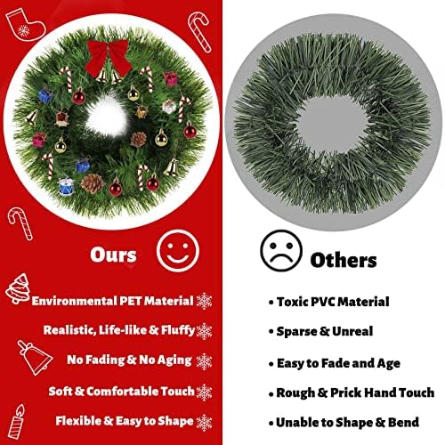 5 Pack 250FT Christmas Green Garland Flower for Christmas and Non-Lit Soft Holiday Decor for Outdoor Indoor Artificial Twist Greenery Garland Home Artificial Wedding Party Decoration