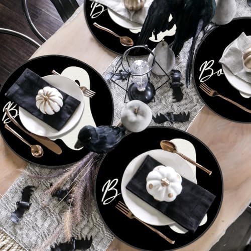 Artoid Mode Boo Ghosts Halloween Round Placemats Set of 6-14 Inch