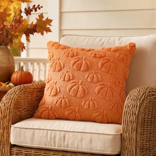 MIULEE Fall Decor Pillow Covers 20x20 Set of 2 Pumpkin Orange