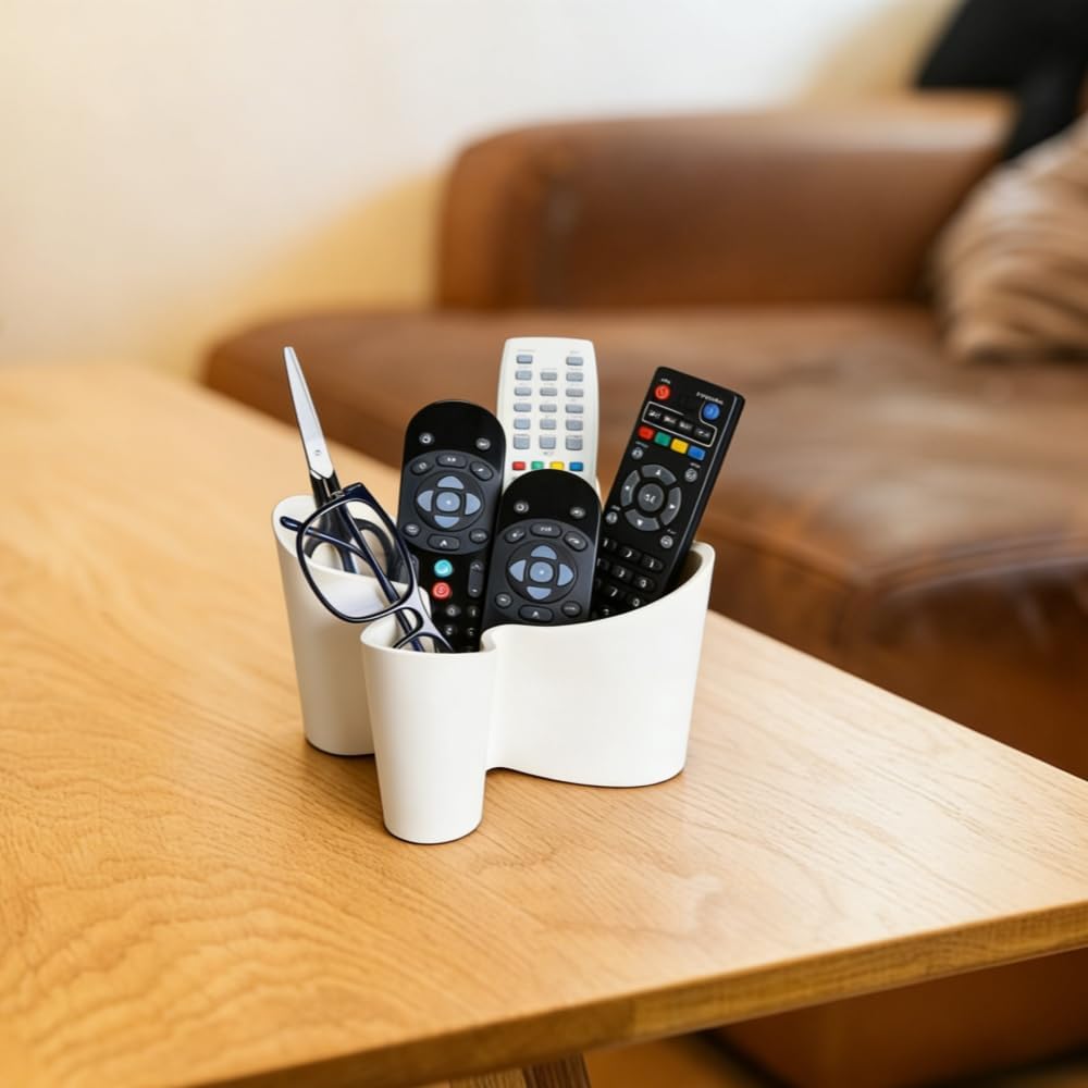 Flower Shape Remote Control Holder / White