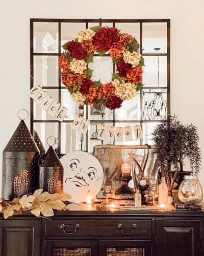 Fall Wreaths for Front Door 24 inch Autumn Wreath with Hydrangeas Berries