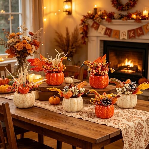 winemana Fall Decorations for Home Table Centerpiece Fake Pumpkin Decor