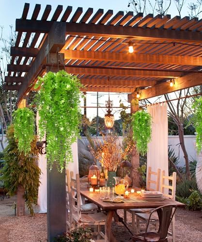 RECUTMS Artificial Hanging Plants Wall Decor Faux Draping Plant with Lights