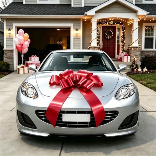 Big Car Bow 30 Inch Large Red Gift Bow for Car House Birthday Outdoor Decor