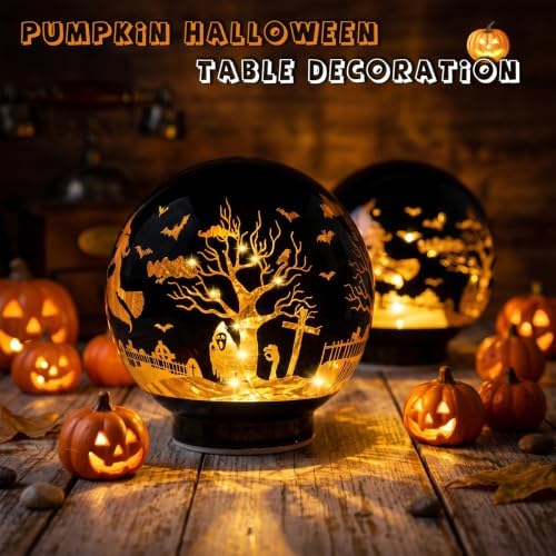 Halloween Decorations Rotating Lamp with Timer Halloween Figurine Light