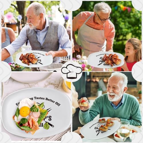 R HORSE Melamine Grill Platter Gift, BBQ White Oval Serving Tray Plate